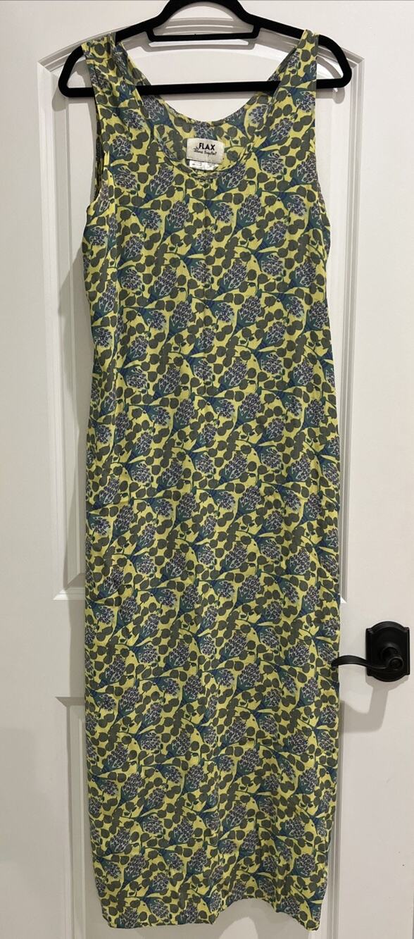 FLAX By Jeanne Engelhart Dress Sleeveless Maxi Floral